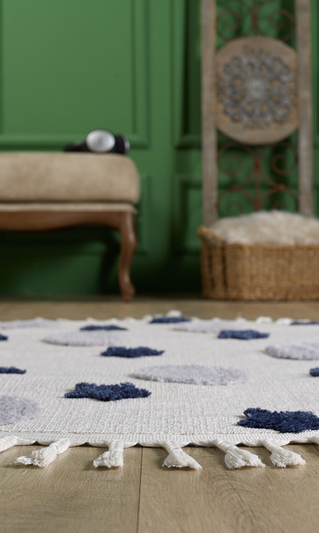 Empera-Kids Galaxy Daire Yuvarlak Takma Saçaklı Çocuk Halısı-4-Milagron.com