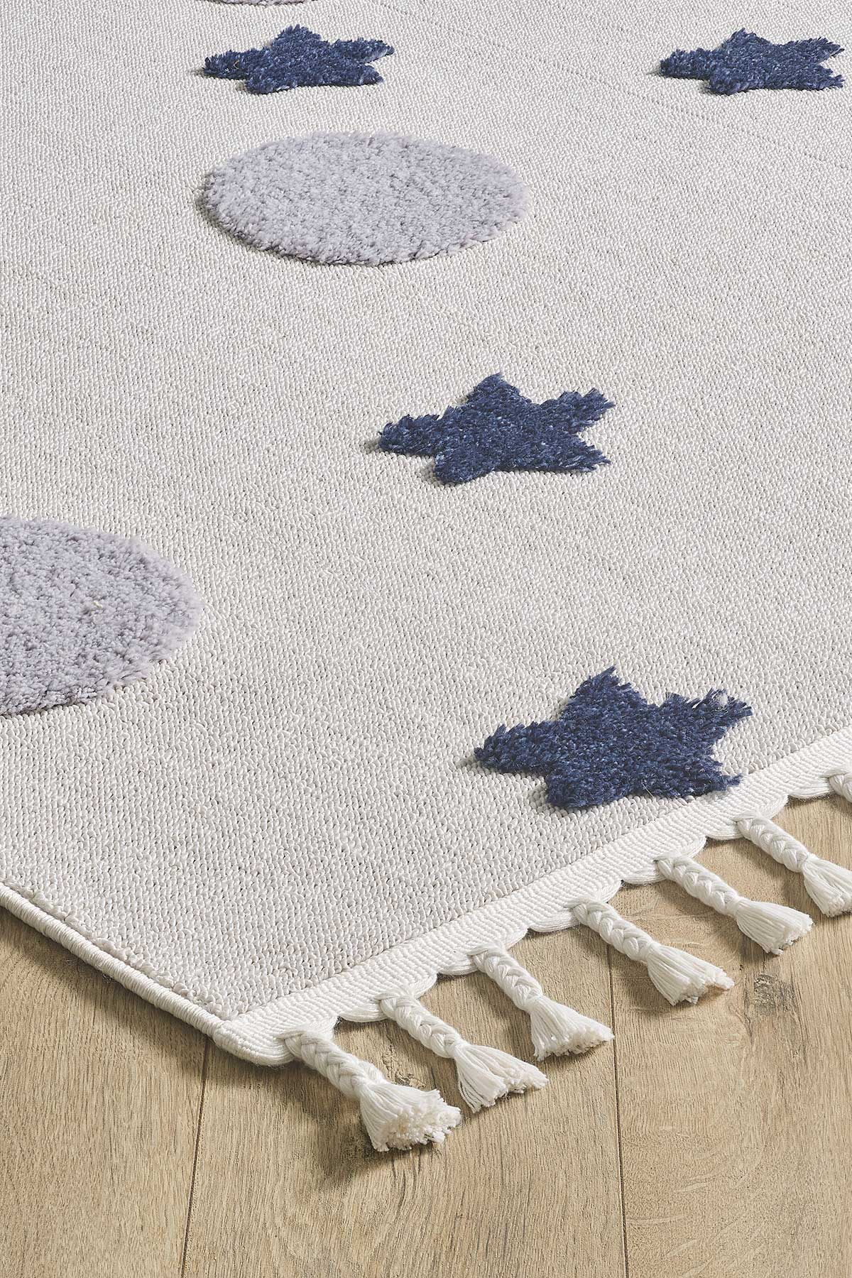 Empera-Kids Galaxy Yıldızlı Galaksi Takma Saçaklı Çocuk Halısı-2-Milagron.com