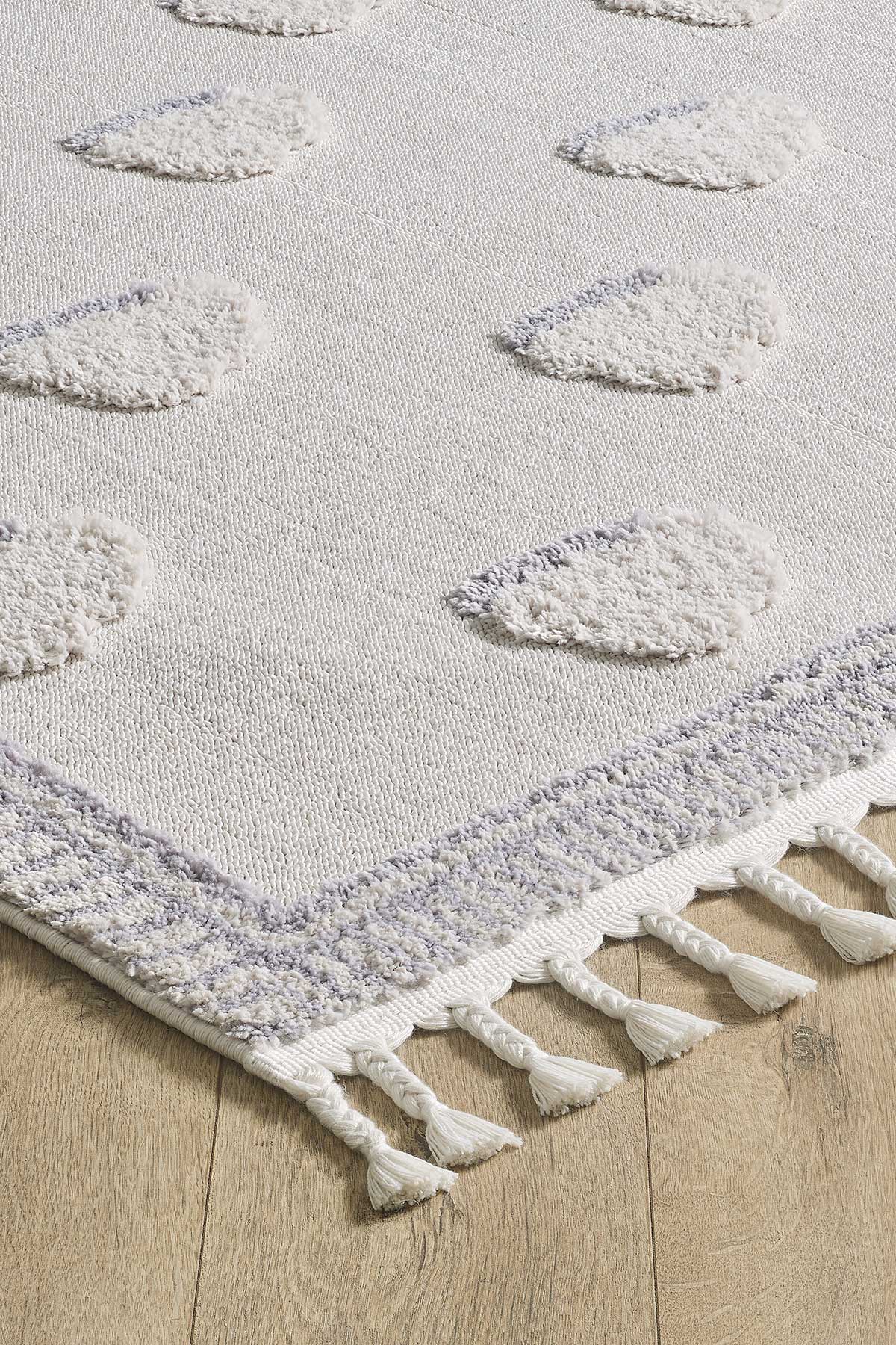 Empera-Kids White Cloud Bulut Desenli Çocuk Takma Saçaklı Çocuk Halısı-2-Milagron.com