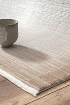 Empera-Pena Flax Çizgi Desenli Saçaklı Mutfak Halısı-3-Milagron.com