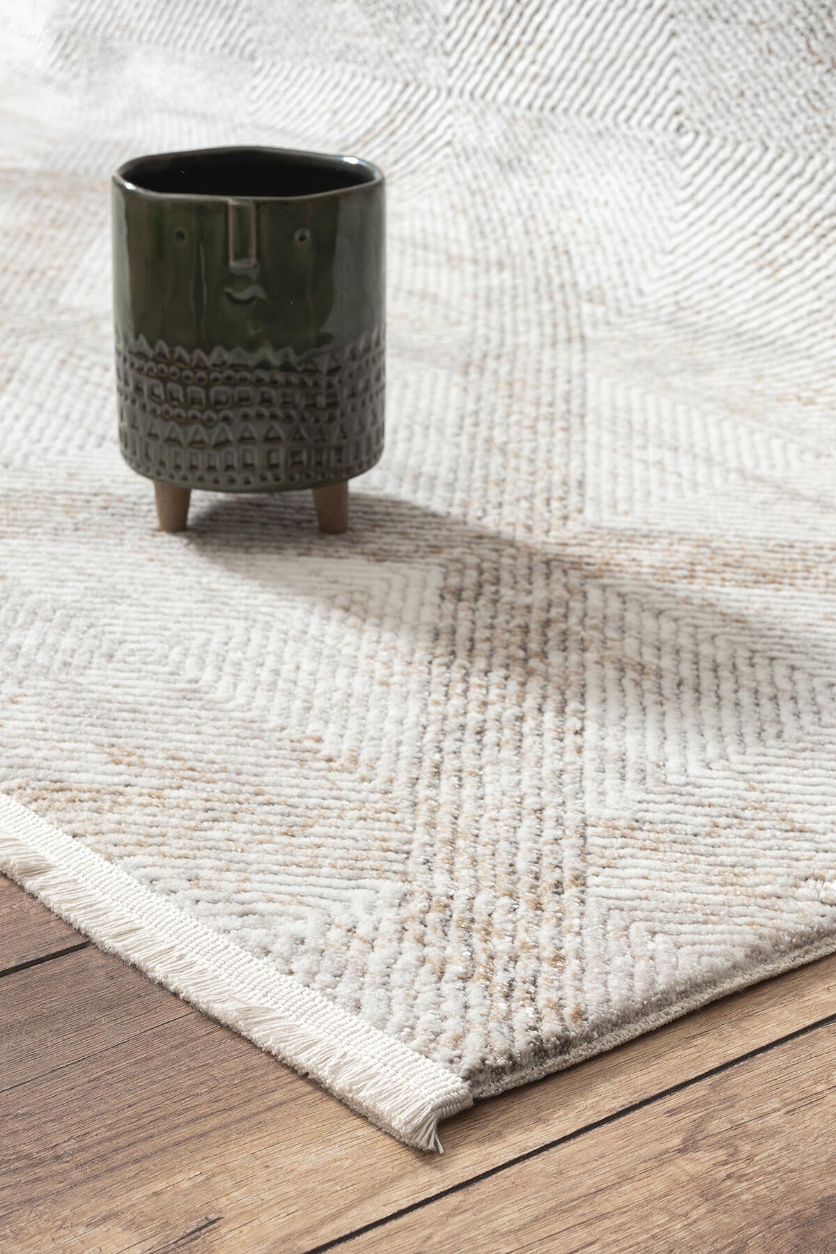 Empera-Pena İMpala Modern Saçaklı Geometrik Desenli Halı-3-Milagron.com