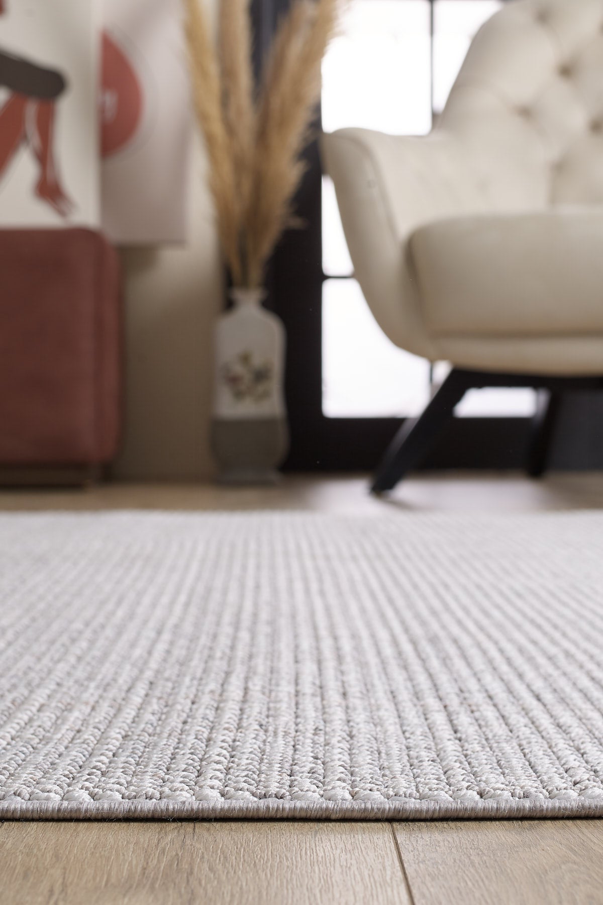 Empera-Serenity Light Grey Saçaklı Tozumaz Antialerjik Halı-4-Milagron.com