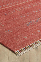 Empera-Violin Flamme Etnik Desenli Kırmızı Saçaklı Salon Halısı-2-Milagron.com