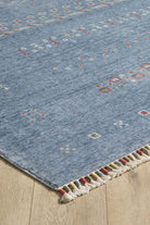 Empera-Violin Marine Etnik Desenli Mavi Saçaklı Salon Halısı-2-Milagron.com