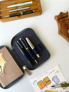 Eng Leather-A6 Ebatlı 4'lü Kalem Kılıfı Rose Nude-Deri Kalem Çantası-2-Milagron.com