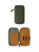 Eng Leather-Deri Koleksiyonu 3'lü Kalem Çantası Olive Tan-Deri Kalem Çantası-1-Milagron.com