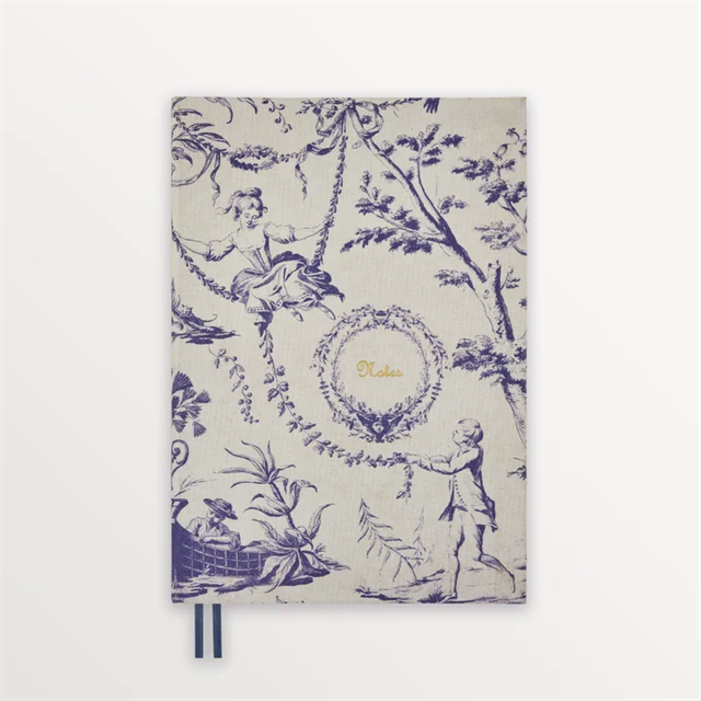 Episode-Episode Toile De Jouy La Balancoire A5 Flex Linen Notebook-DEFTER-1-Milagron.com