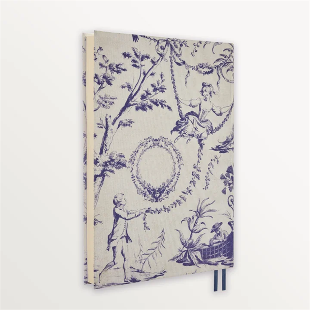 Episode-Episode Toile De Jouy La Balancoire A5 Flex Linen Notebook-DEFTER-3-Milagron.com