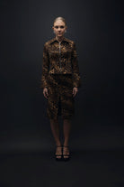 Esra Adıgüzel-Feline Mirage - Leopar Desenli Önden Yırtmaçlı Etek-Etek-1-Milagron.com