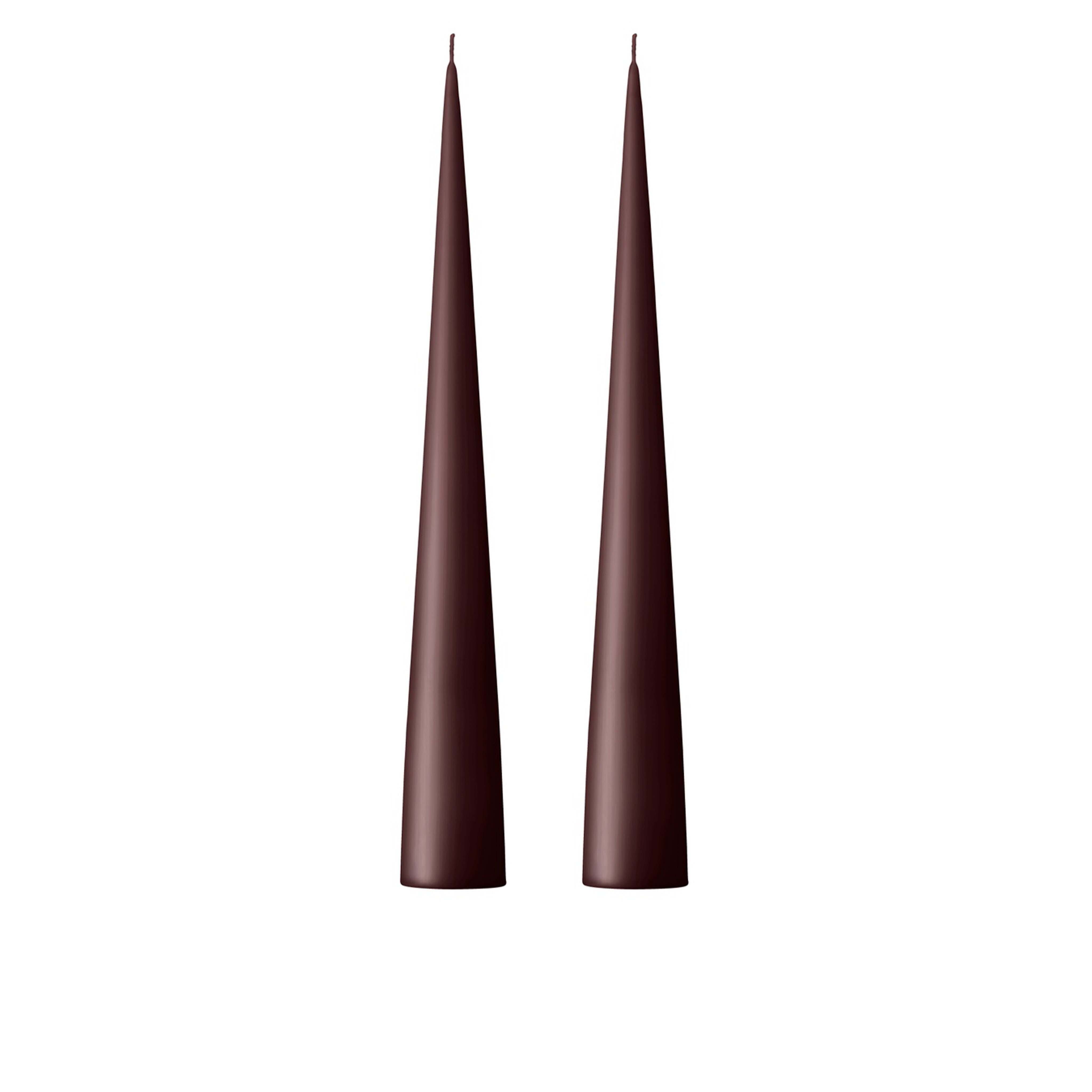 Ester&Erik-Aubergine Kokusuz 2'li Kalın Konik Mum 37 Cm-Mum-1-Milagron.com