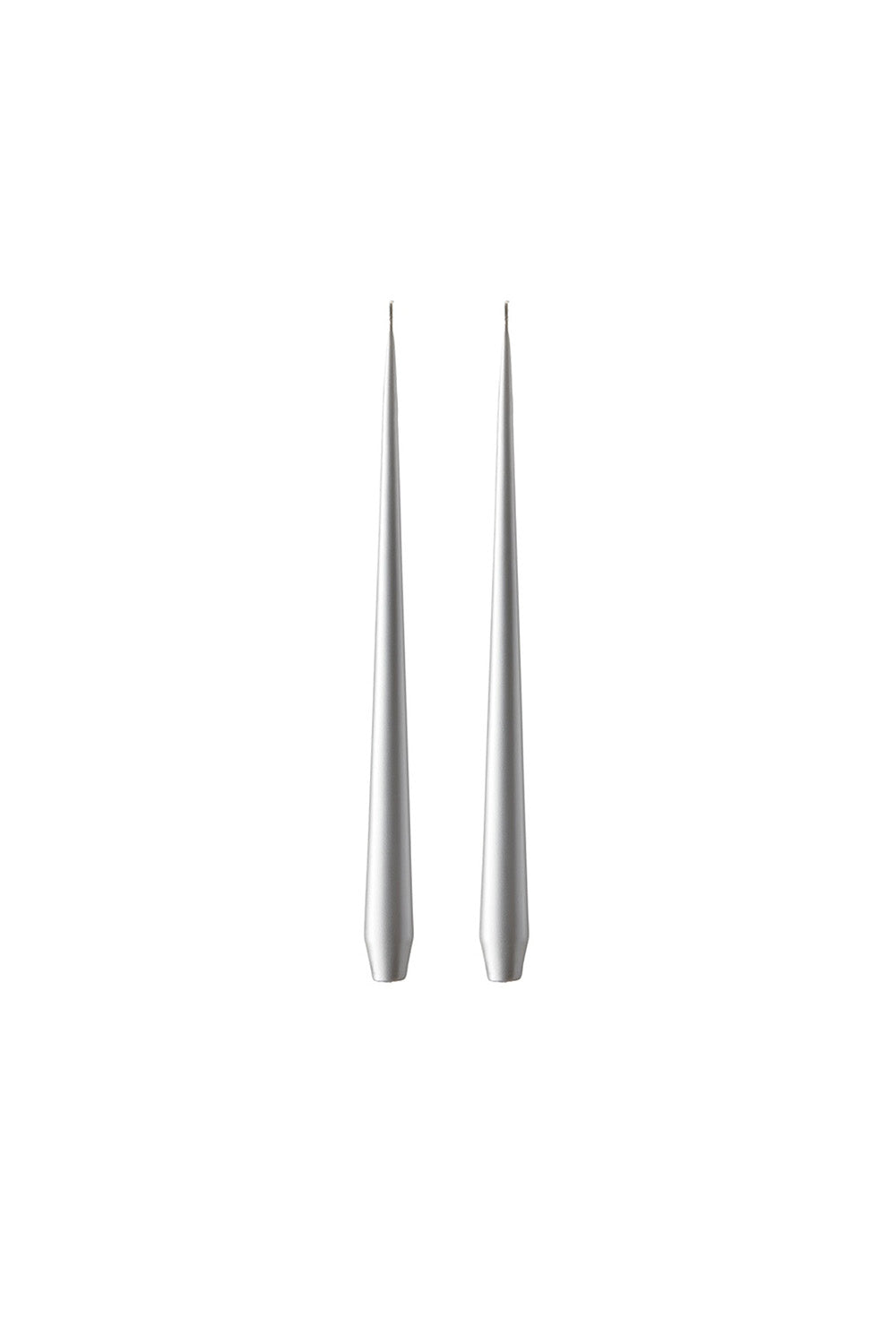 Ester&Erik-Parlak Gümüş Kokusuz 2'li Konik Mum 32 Cm-Mum-1-Milagron.com