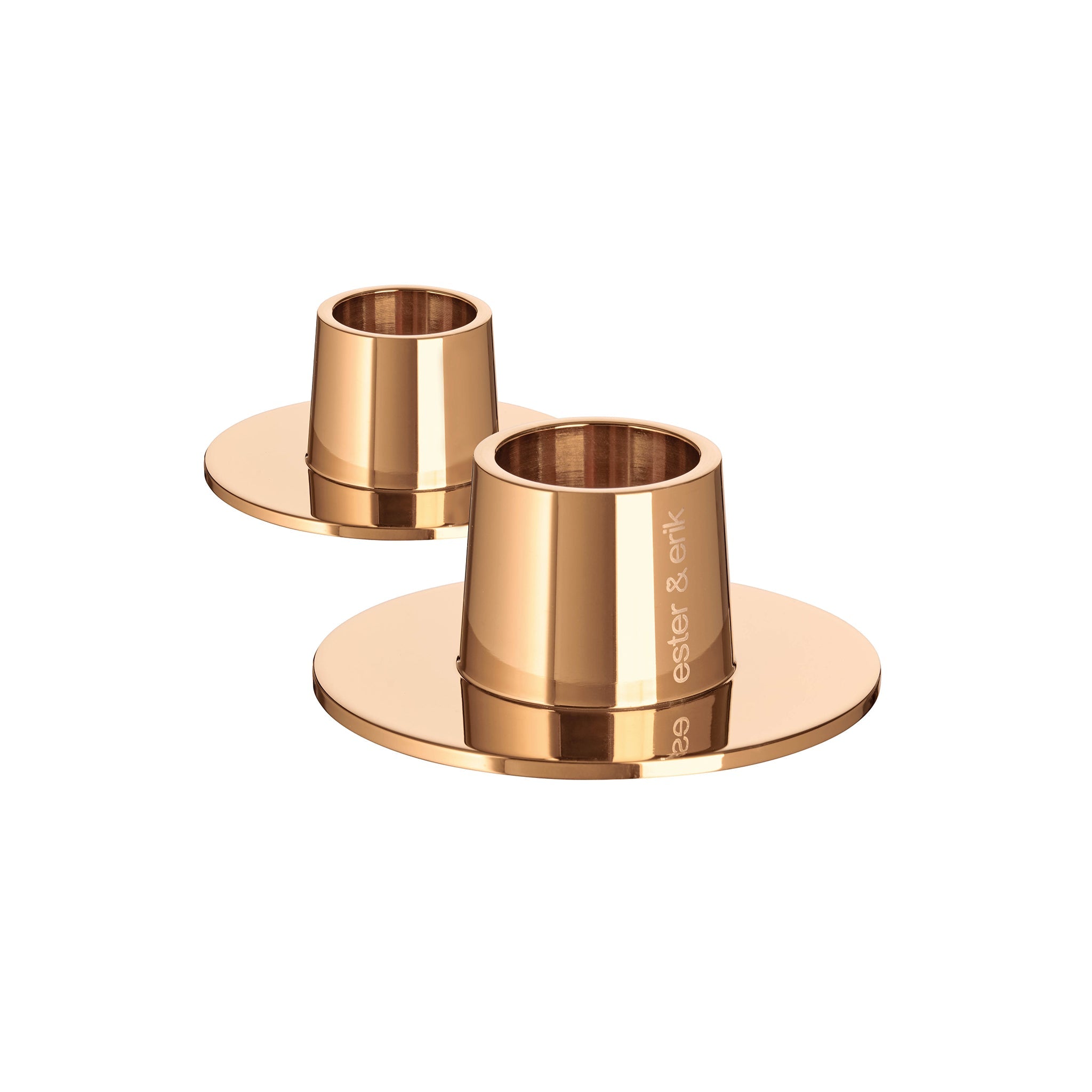 Ester&Erik-Parlak Pembe Altın 2'li Mumluk-Mumluk-1-Milagron.com