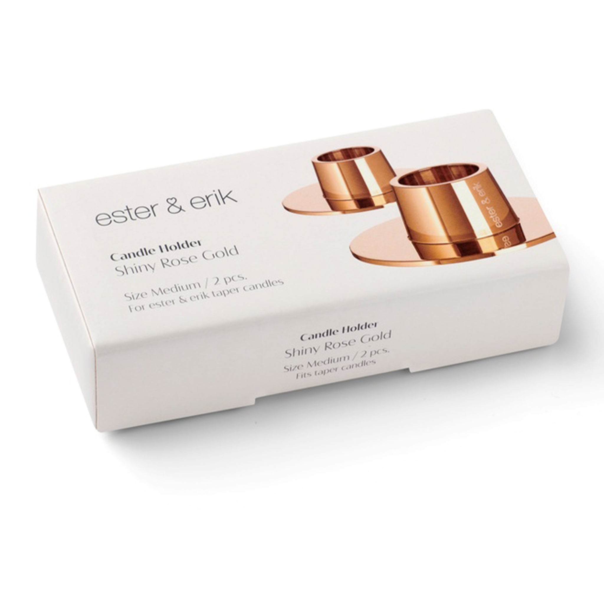 Ester&Erik-Parlak Pembe Altın 2'li Mumluk-Mumluk-2-Milagron.com