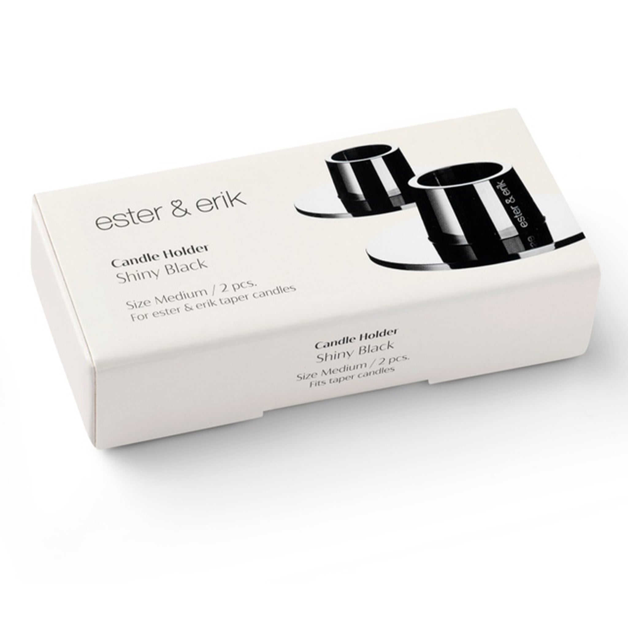 Ester&Erik-Parlak Siyah 2'li Mumluk-Mumluk & Şamdan-2-Milagron.com