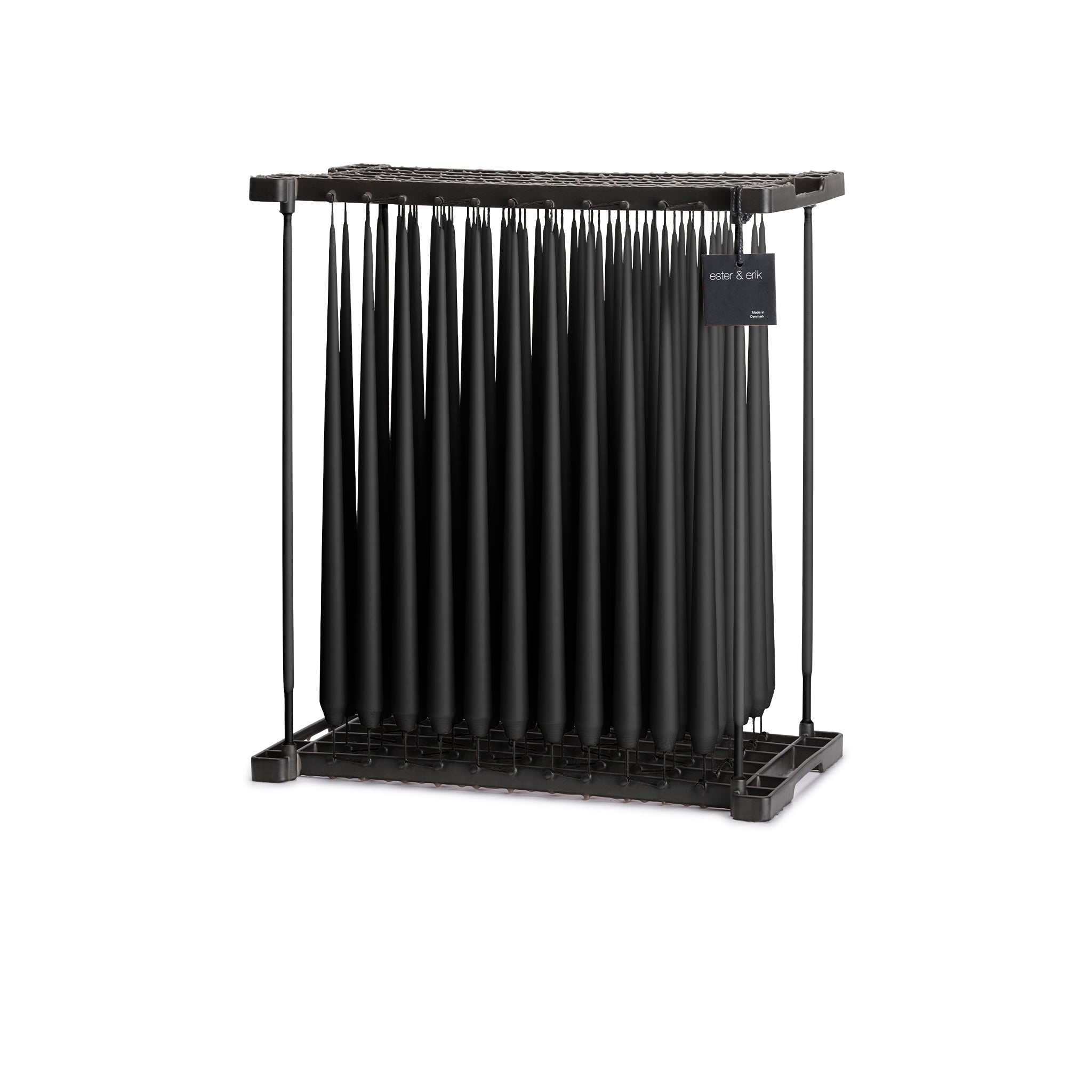 Ester&Erik-Velvet Matt Black Kokusuz 2'li Uzun Konik Mum 42 Cm-Mum-2-Milagron.com