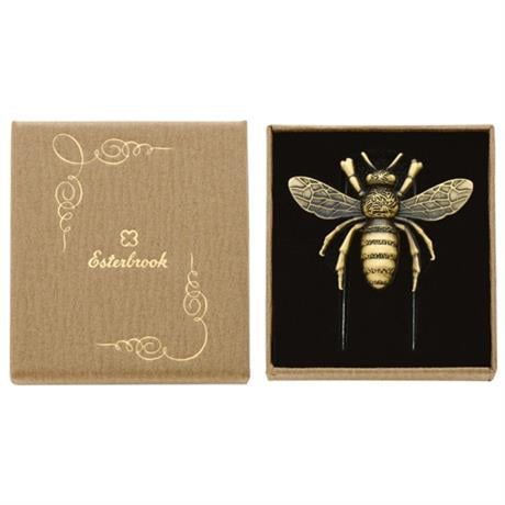 Esterbrook-Esterbrook Bee Buzz Page Holder Brushed Brass Kitap Tutucu-Kitap Ayracı-1-Milagron.com