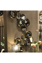 Estetik Decor-Goggel Metal Çerçeveli Füme Dekoratif Ayna – Antik Pirinç-Ayna-2-Milagron.com