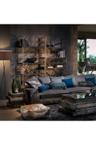 Estetik Decor-Lambader Cibuti & Trio Set – Gri Kumaş/ Eskitme Bakır Ayak-Dekoratif Aydınlatma-2-Milagron.com