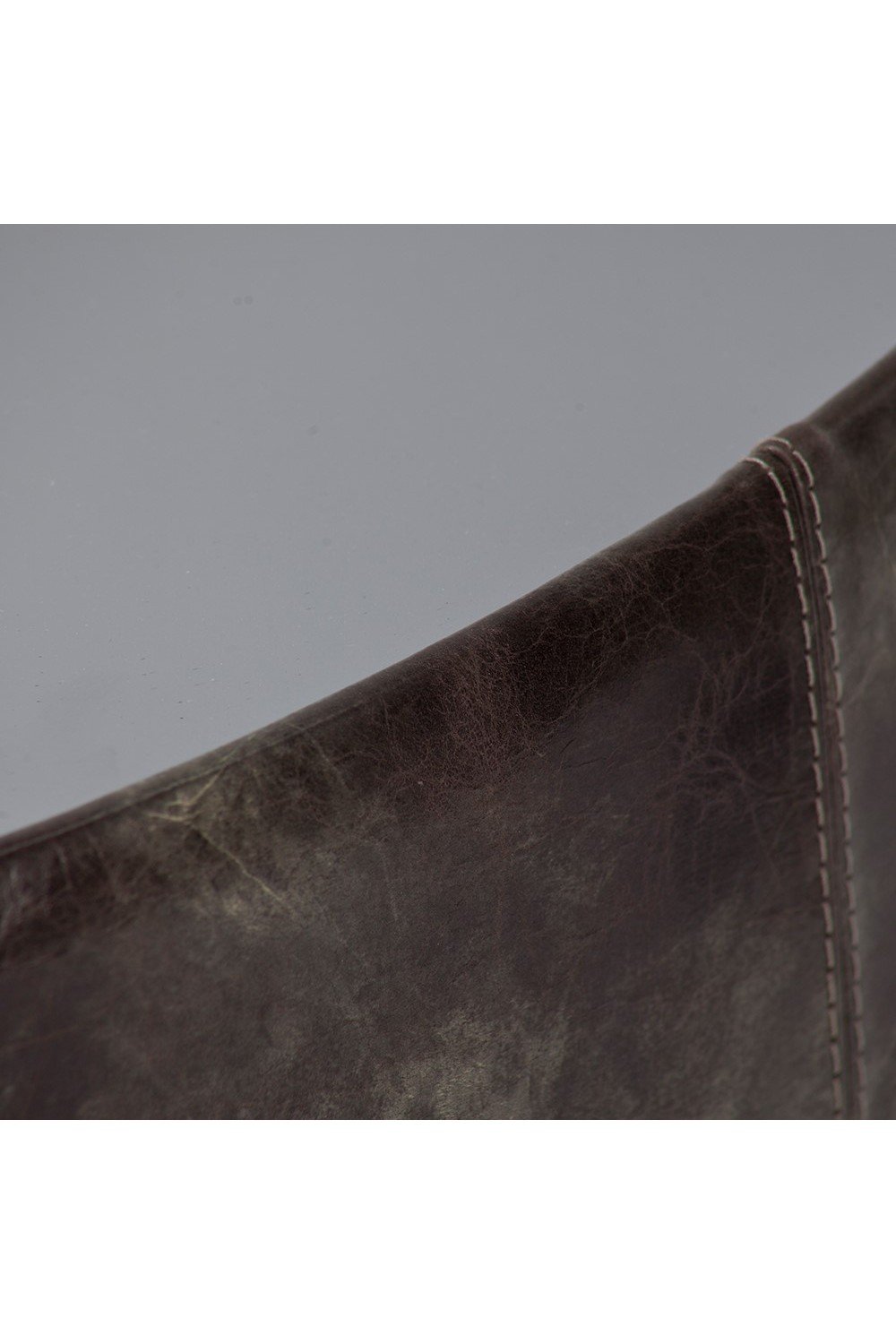 Estetik Decor-Mushroom Short Sığır Derisi Kaplama Orta Sehpa - Füme Ayna Üstlü - Krom Ayak-Orta Sehpa-2-Milagron.com