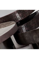 Estetik Decor-Mushroom Short Sığır Derisi Kaplama Orta Sehpa - Füme Ayna Üstlü - Krom Ayak-Orta Sehpa-4-Milagron.com