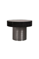 Estetik Decor-Sehpa Mushroom Tall Modern Nubuk Siyah Deri Lazer İşlemeli - Antik Krom Ayak - Füme Ayna Üstlü-Orta Sehpa-1-Milagron.com