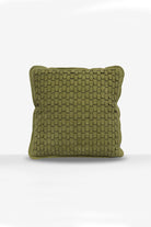 Estetik Decor-Yastık Hakiki Deri Lamelle Fıstık Yeşili – Kesme Desenli (45x45 Cm)-Yastık-1-Milagron.com