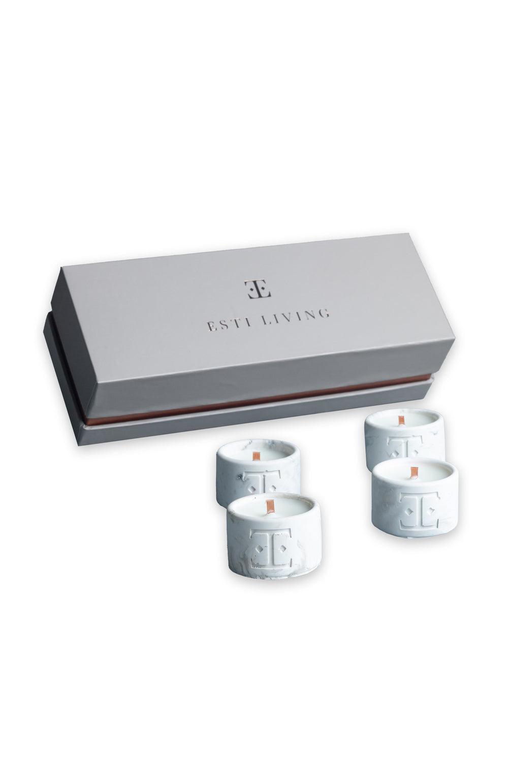 Esti Living-Silver Glow Mini 4'lü Mum Seti-Mum-1-Milagron.com