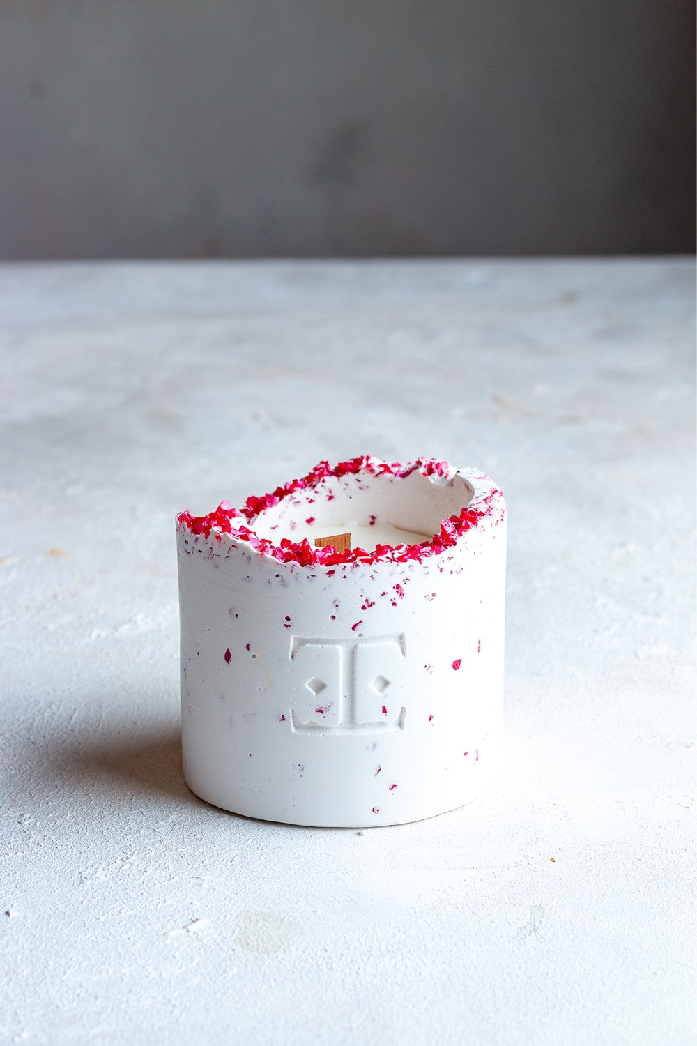 Esti Living-Simply Red Taşlı Küçük Boy Mum-Mum-1-Milagron.com