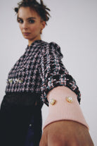 Eudoimonia-Mary Of Magdalene- Tweed Sweatshirt Crop-Sweatshirts & Hoodies-3-Milagron.com