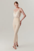 Exquise-Arka Bel Detaylı Düz Kesim Regular Kemik Pantolon-Pantolon-3-Milagron.com