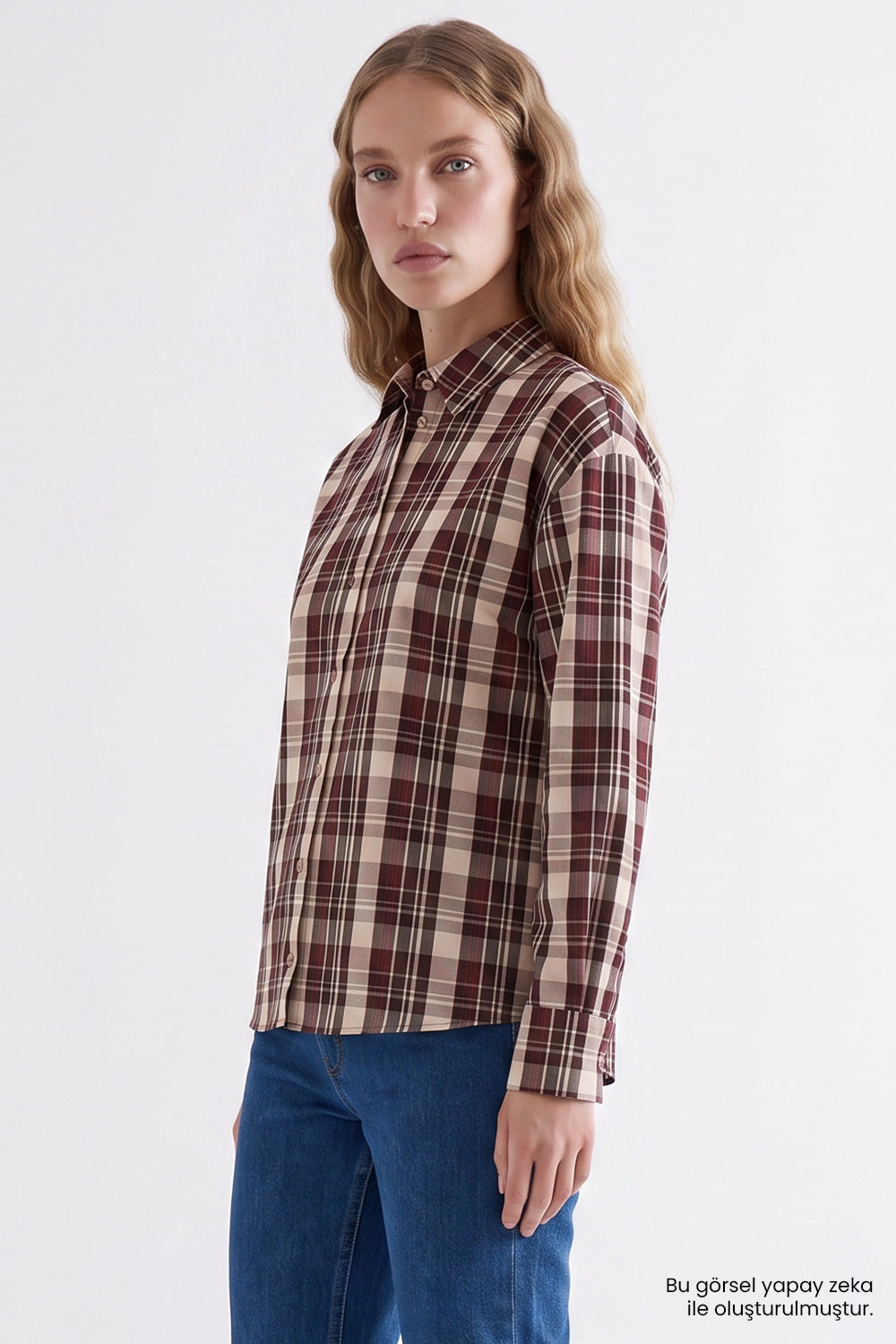 Arka Pilili Uzun Kollu Slim Fit Çıt Çıtlı Çok Renkli Gömlek