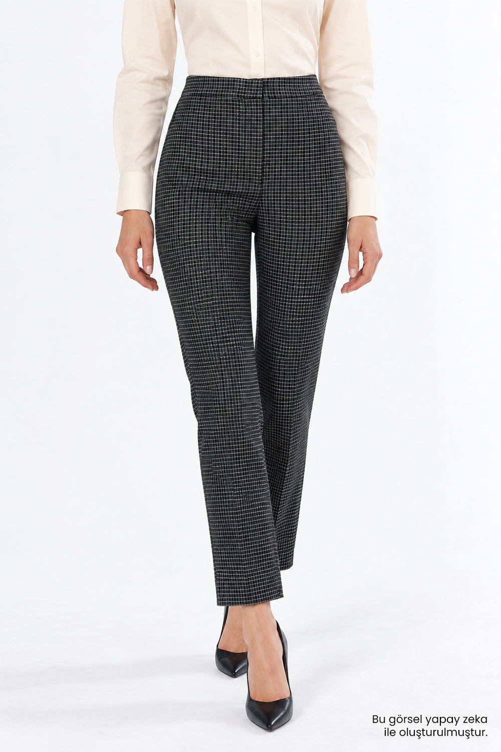Arkası Lastikli Dar Paça Slim Fit Çok Renkli Pantolon