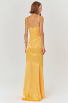 Exquise-Askılı A Kesim Regular Fit Saten Maxi Elbise-ELBİSE-5-Milagron.com