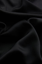 Exquise-Askılı A Kesim Regular Fit Siyah Saten Maxi Elbise-ELBİSE-6-Milagron.com