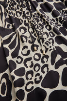 Exquise-Ayarlanabilir Bağcıklı Yüksek Bel Desenli Bol Kesim Pantolon-Pantolon-6-Milagron.com