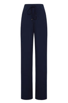 Exquise-Bağcık Detaylı Rahat Kesim Lacivert örme Pantolon-Pantolon-6-Milagron.com