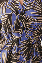 Exquise-Bağcık Detaylı Yaprak Desenli Rahat Kesim Pamuklu Mini Elbise-Elbise-5-Milagron.com