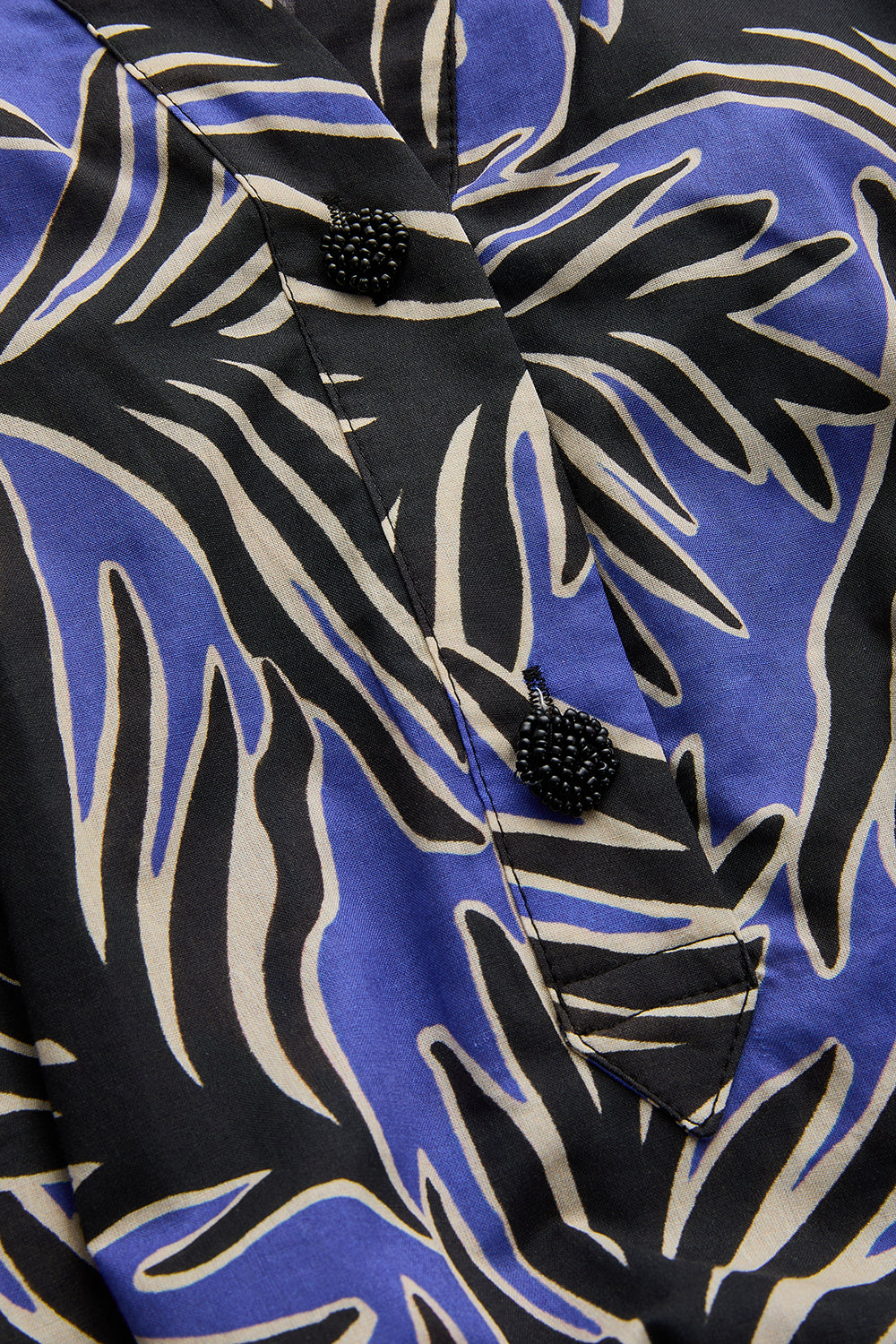 Exquise-Bağcık Detaylı Yaprak Desenli Rahat Kesim Pamuklu Mini Elbise-Elbise-7-Milagron.com