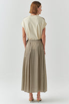 Exquise-Bağcıklı Beli Lastikli Desenli Regular Midi çok Renkli Etek-ETEK-4-Milagron.com