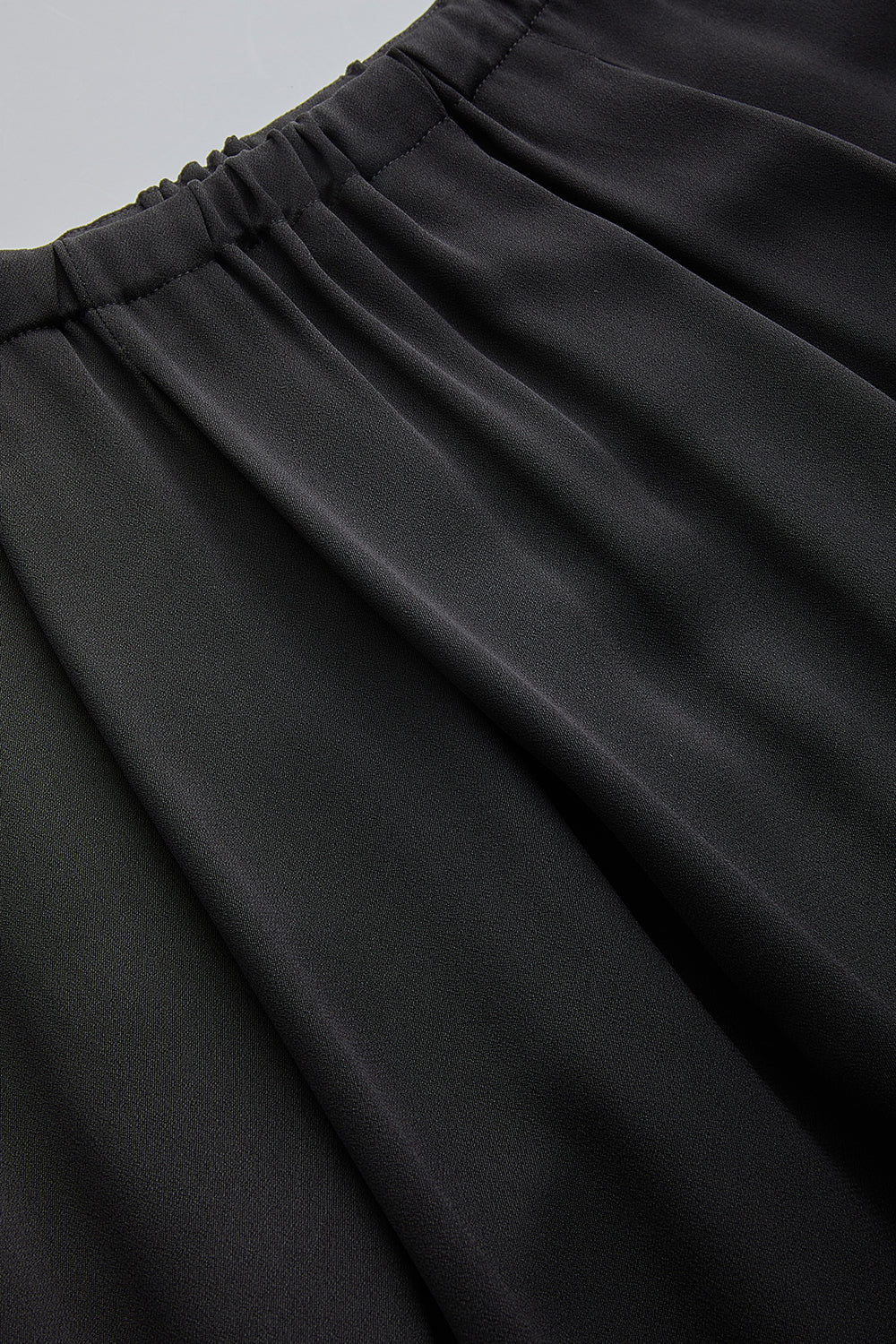 Exquise-Bağcıklı Cepli Regular Mat Saten Midi Siyah Etek-ETEK-6-Milagron.com