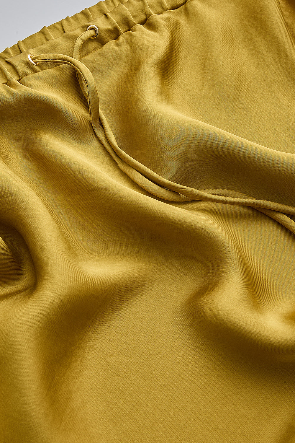 Exquise-Bağcıklı Regular Saten Midi Lime Etek-ETEK-6-Milagron.com