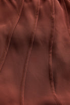 Exquise-Bağlama Detaylı A Kesim Pileli Kahverengi Elbise-ELBİSE-6-Milagron.com