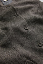 Exquise-Balıksırtı Desenli Bisiklet Yaka Astarlı Slim Fit Cepli Gri Yelek-YELEK-7-Milagron.com