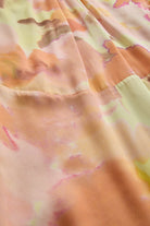 Exquise-Balon Kol Bisiklet Yaka Bele Oturan Soyut Desen Midi Elbise-ELBİSE-7-Milagron.com