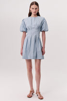 Balon Kollu Bele Oturan Cepli Regular Mini Çok Renkli Elbise