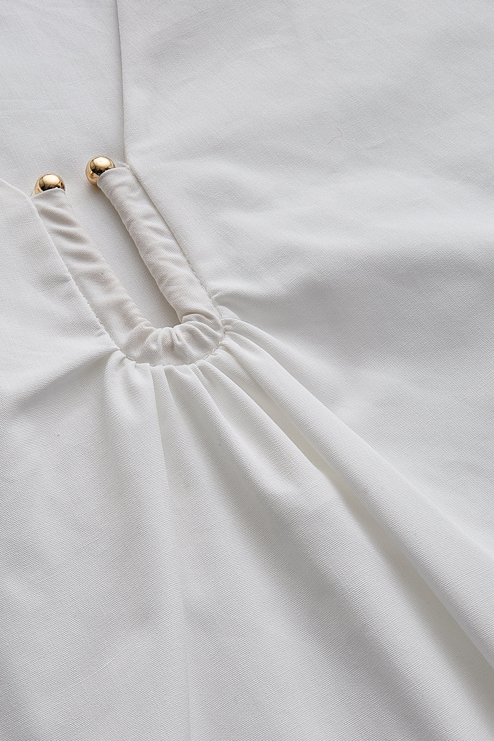 Exquise-Balon Kollu V Yaka Reguler Fit Poplin Beyaz Bluz-Bluz-7-Milagron.com