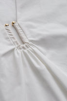 Exquise-Balon Kollu V Yaka Reguler Fit Poplin Beyaz Bluz-Bluz-7-Milagron.com