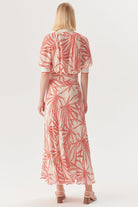 Exquise-Beli Büzgülü Yaprak Desenli Regular Rayon şifon Midi Boy Etek-Etek-10-Milagron.com