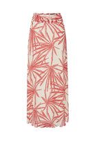 Exquise-Beli Büzgülü Yaprak Desenli Regular Rayon şifon Midi Boy Etek-Etek-12-Milagron.com