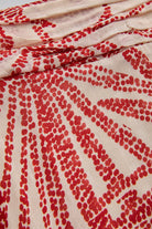 Exquise-Beli Büzgülü Yaprak Desenli Regular Rayon şifon Midi Boy Etek-Etek-13-Milagron.com